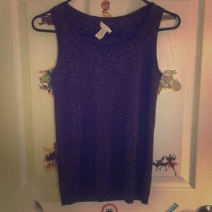 CHICO’S BLACK W/ GOLD SPARKLES DRESS TANK SIZE 0